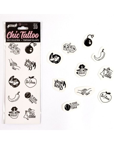 SECRET PLAY SET DE 10 TATTOOS TEMPORALES SPICY COLLECTION
