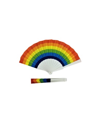 PRIDE ABANICO MADERA BANDERA ARCOIRIS