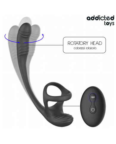 ADDICTED TOYS PLUG ANAL VIBRACION Y WAVING 360º Y ESTIMULADOR TESTICULOS