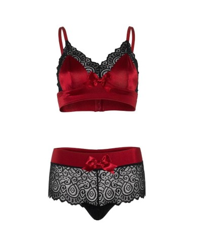 LEG AVENUE SET DOS PIEZAS ROJO Y NEGRO S M