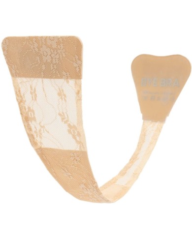 BYE BRA TANGA ADHESIVO ENCAJE BEIGE TALLA UNICA