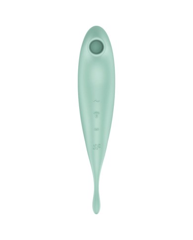SATISFYER TWIRLING PRO AIR PULSE STIMULATOR VIBRATOR APP GREEN