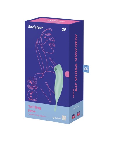SATISFYER TWIRLING PRO AIR PULSE STIMULATOR VIBRATOR APP GREEN