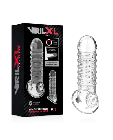 VIRILXL EXTENSION Y FUNDA DE PENE V15 TRANSPARENTE VIRILXL EXTENSION Y FUNDA DE PENE V15 TRANSPARENTE