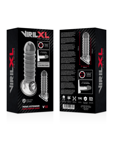 VIRILXL EXTENSION Y FUNDA DE PENE V15 TRANSPARENTE VIRILXL EXTENSION Y FUNDA DE PENE V15 TRANSPARENTE