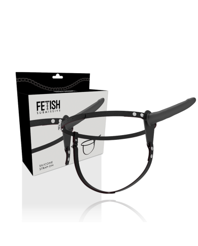 FETISH SUBMISSIVE HARNESS SILICONA NEGRO 15 CM