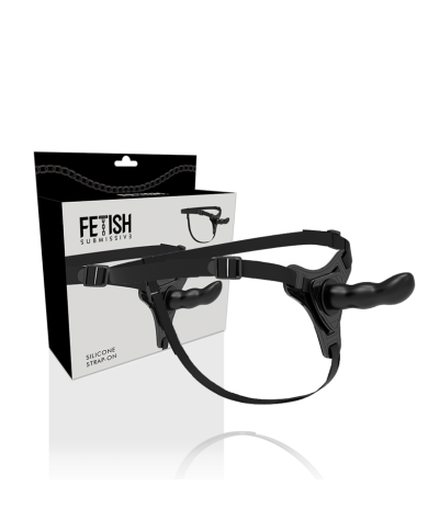 FETISH SUBMISSIVE HARNESS SILICONA NEGRO G SPOT 16 CM