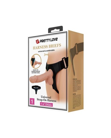 PRETTY LOVE HARNESS BRIEFS ARNES UNIVERSAL CON DILDO JERRY 218 CM NATURAL