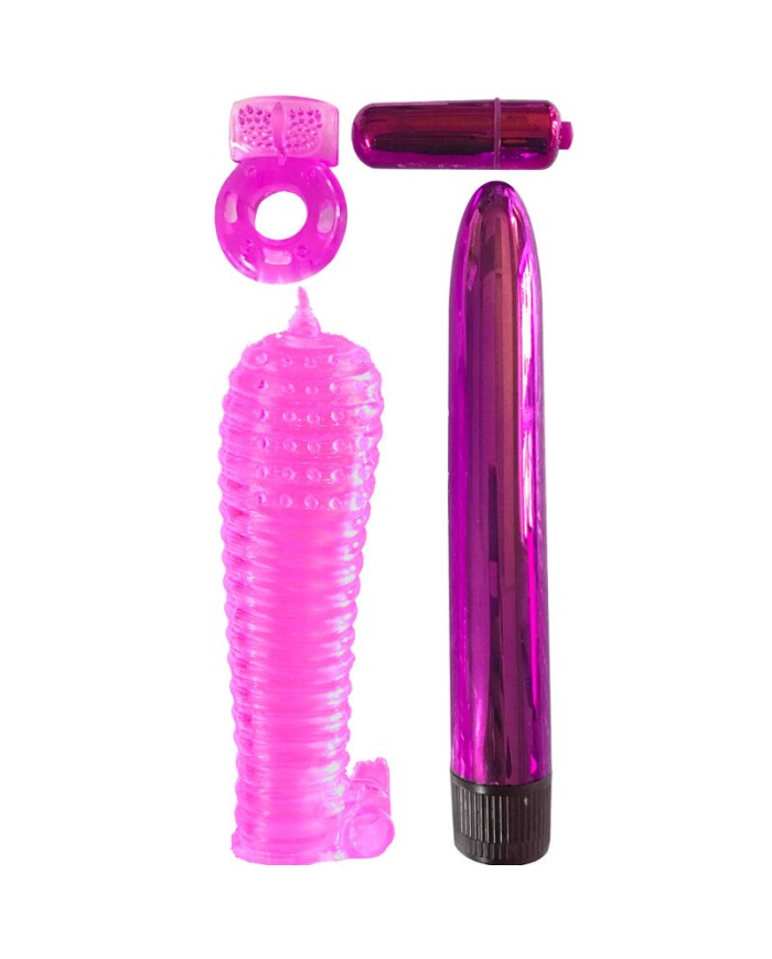 CLASSIX KIT PARA PAREJAS CON ANILLO FUNDA Y BALAS ROSA