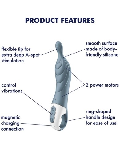 SATISFYER AMAZING 2 VIBRADOR PUNTO A GRIS SATISFYER AMAZING 2 VIBRADOR PUNTO A GRIS