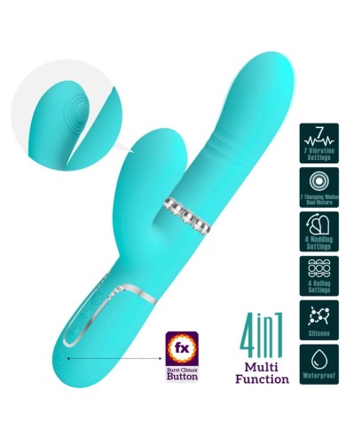 PRETTY LOVE VIBRADOR PUNTO G MULTIFUNCION VERDE AGUA