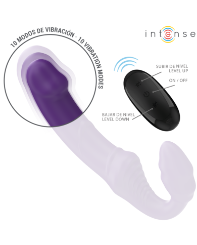 INTENSE JILL VIBRADOR DOBLE 20 CM VIOLETA CONTROL REMOTO INTENSE JILL VIBRADOR DOBLE 20 CM VIOLETA CONTROL REMOTO