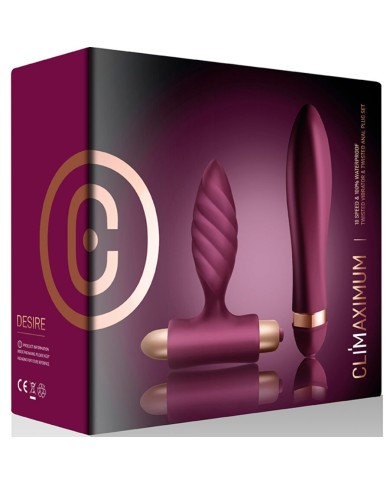 CLIMAXIMUM DESIRE KIT VIBRADOR PLUG ANAL TRENZADO CLIMAXIMUM DESIRE KIT VIBRADOR PLUG ANAL TRENZADO