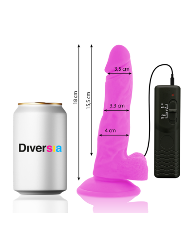 DIVERSIA DILDO REALISTICO FLEXIBLE CON VIBRACION LILA 18 CM O 4 CM DIVERSIA DILDO REALISTICO FLEXIBLE CON VIBRACION LILA 18 CM O 4 CM