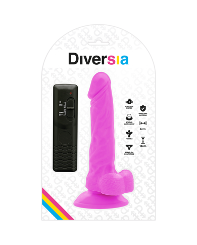 DIVERSIA DILDO REALISTICO FLEXIBLE CON VIBRACION LILA 18 CM O 4 CM DIVERSIA DILDO REALISTICO FLEXIBLE CON VIBRACION LILA 18 CM O 4 CM