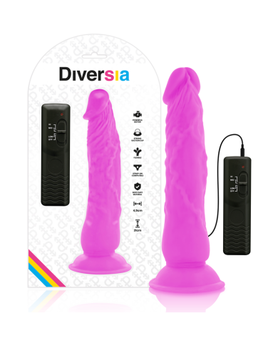 DIVERSIA DILDO REALISTICO FLEXIBLE CON VIBRACION LILA 21 CM O 49 CM DIVERSIA DILDO REALISTICO FLEXIBLE CON VIBRACION LILA 21 CM O 49 CM