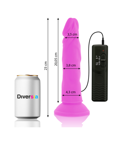DIVERSIA DILDO REALISTICO FLEXIBLE CON VIBRACION LILA 23 CM O 43 CM DIVERSIA DILDO REALISTICO FLEXIBLE CON VIBRACION LILA 23 CM O 43 CM