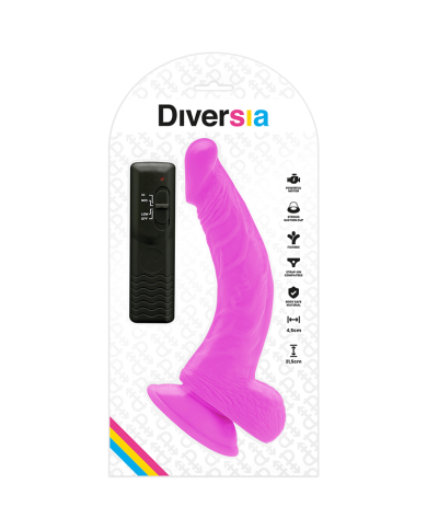 DIVERSIA DILDO REALISTICO FLEXIBLE CON VIBRACION LILA 215 CM O 45 CM DIVERSIA DILDO REALISTICO FLEXIBLE CON VIBRACION LILA 215 CM O 45 CM