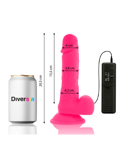 DIVERSIA DILDO REALISTICO FLEXIBLE CON VIBRACION ROSA 205 CM O 42 CM DIVERSIA DILDO REALISTICO FLEXIBLE CON VIBRACION ROSA 205 CM O 42 CM