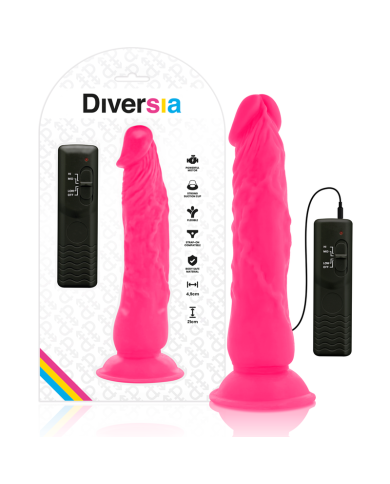 DIVERSIA DILDO REALISTICO FLEXIBLE CON VIBRACION ROSA 21 CM O 49 CM DIVERSIA DILDO REALISTICO FLEXIBLE CON VIBRACION ROSA 21 CM O 49 CM