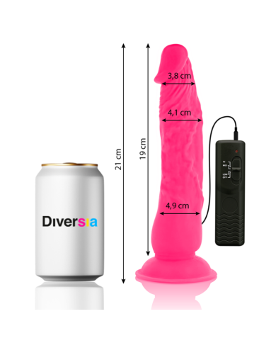 DIVERSIA DILDO REALISTICO FLEXIBLE CON VIBRACION ROSA 21 CM O 49 CM DIVERSIA DILDO REALISTICO FLEXIBLE CON VIBRACION ROSA 21 CM O 49 CM