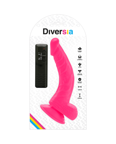 DIVERSIA DILDO REALISTICO FLEXIBLE CON VIBRACION ROSA 215 CM O 45 CM DIVERSIA DILDO REALISTICO FLEXIBLE CON VIBRACION ROSA 215 CM O 45 CM