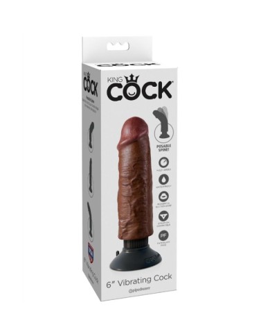 KING COCK DILDO VIBRADOR MARRON 1524 CM KING COCK DILDO VIBRADOR MARRON 1524 CM