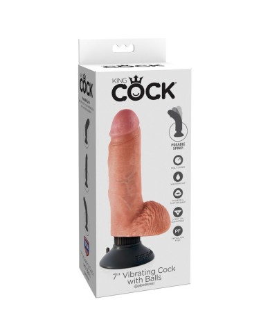 KING COCK DILDO VIBRADOR CON TESTICULOS 1778 CM NATURAL KING COCK DILDO VIBRADOR CON TESTICULOS 1778 CM NATURAL